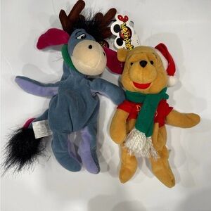 Disney Eeyore and Winnie the Pooh Christmas Plush Toys